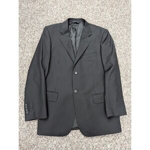BARONI Couture Super 150s Wool Suit Jacket Blazer Black, Men's Size 42R